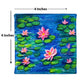 Neha Rajan Artworks Original Handmade Blue Lotus Painting Hand Painted On Canvas Frame 4*4