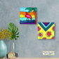 Neha Rajan Artworks Original Handmade Hippie Floral Retro Art Painting Hand Painted On Canvas Frame 6*6