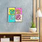 Neha Rajan Artworks Original Handmade Colorful Floral Series Hand Painted On Canvas Frame 4*4(Set of 4)