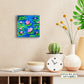 Neha Rajan Artworks Original Handmade Blue Lotus Painting Hand Painted On Canvas Frame 4*4