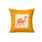 Organic Vibes Yellow Block Printed Rajasthani Camel Design Cotton Cushion Covers (Set of 5)