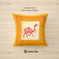 Organic Vibes Yellow Block Printed Rajasthani Camel Design Cotton Cushion Covers (Set of 5)
