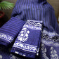 Organic Vibes Purple Floral Dabu Cotton Hand Block Printed Kurta Set unstitched Fabric with Kota Doria Dupatta