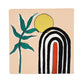 Neha Rajan Artworks Original Handmade Boho Plant Painting Hand Painted On Canvas Frame 6*6