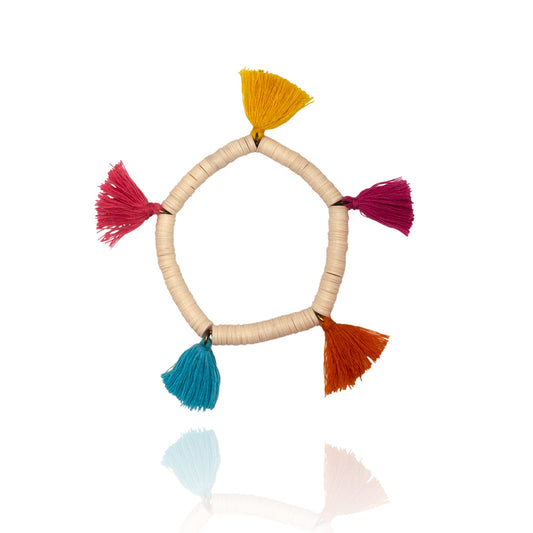 Organic Vibes Handmade Multi Colour Beaded Free Size Bracelet For Girls