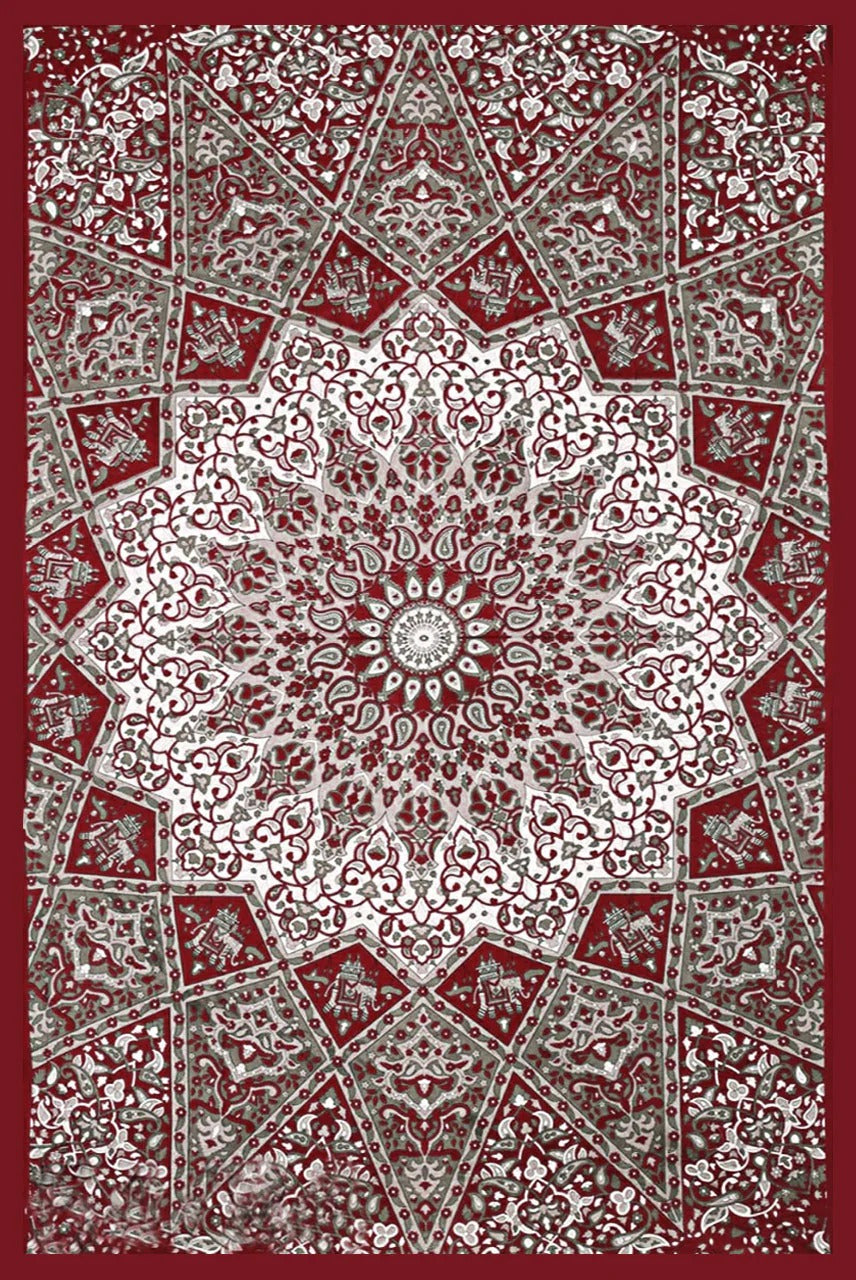Organic Vibes Maroon Tapestry