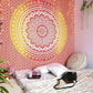 Organic Vibes Orange Mandala Cotton Tapestry Double Bedsheet  