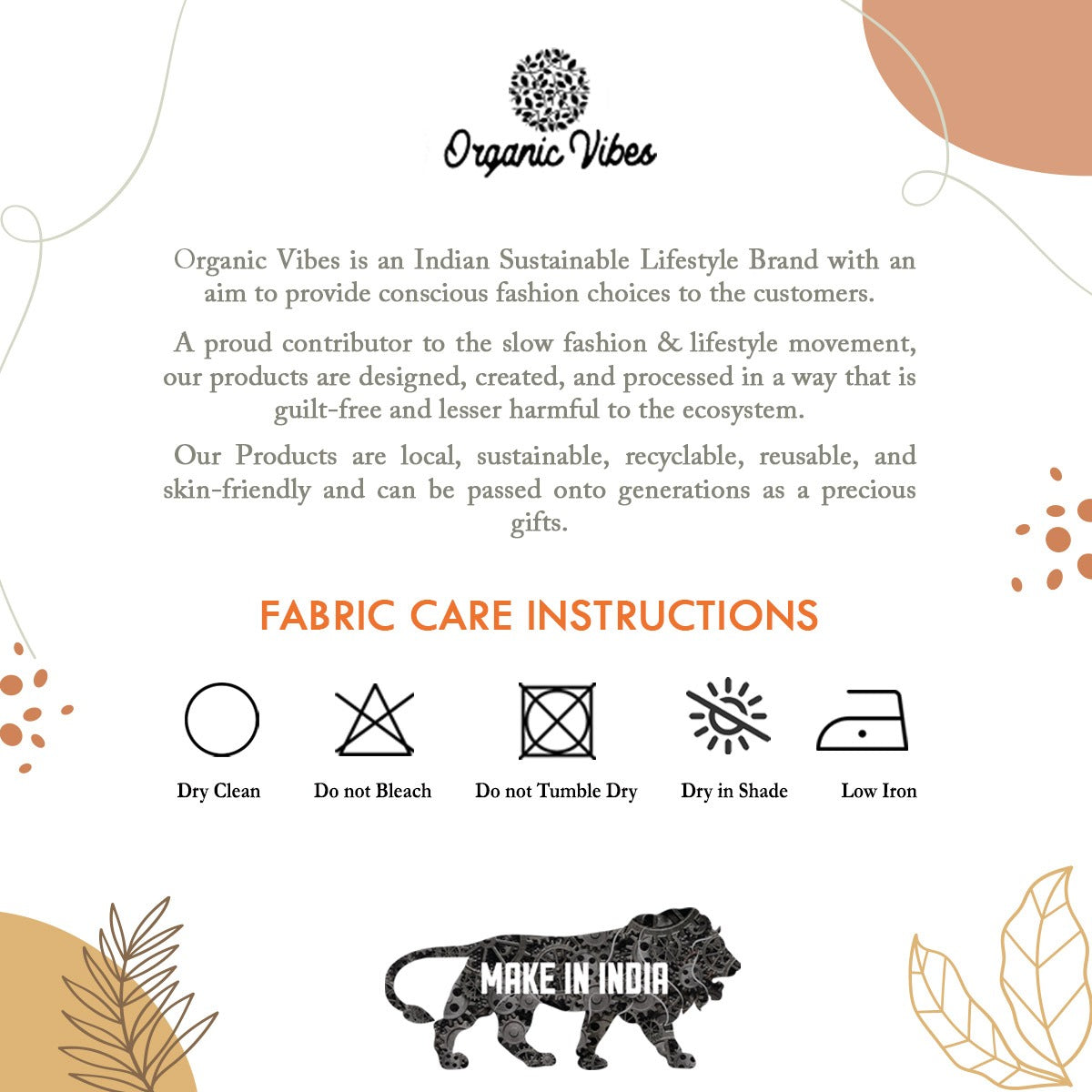 Organic Vibes Clothing Jewellery Care Guide