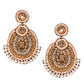 Organic Vibes Handmade Temple Design Beaded Multi Colour Dangler Fabric Earrings For Women