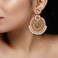 Organic Vibes Handmade Temple Design Beaded Multi Colour Dangler Fabric Earrings For Women