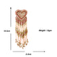 Organic Vibes Handmade Embroidered Pink Heart Shape Beaded Stud With Hanging Beads Fabric Earrings For Women