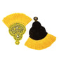 Organic Vibes Handmade Beaded Yellow Floral Design Tassel Dangler Fabric Earrings For Women
