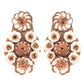 Organic Vibes Handmade Pink Floral Design Sequence Work Dangler Embroidered Earrings For Women
