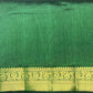 Organic Vibes Green Pure Handloom Raw Silk Plain Saree for women