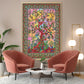 Multi Color Tie-Dye Tree Design Single Tapestry Bedsheet
