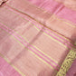 Organic Vibes Kanjivaram Peach Pink Pure Handloom Raw Silk Saree for women