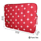 Organic Vibes Hand Block Red Motifs Printed Laptop Sleeves for Laptop 13 Inches