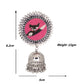 Organic Vibes Handmade Handmade Pink With Cat Printed Silver Jhumka Fabric Earrings For Women