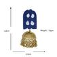 Organic Vibes Handmade Blue Indigo Drop Print With Golden Jhumki Fabric Earrings For Women