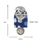 Organic Vibes Handmade Indigo Printed Blue Elephant Design With Antique Coin Studded Fabric Earrings For Women