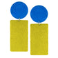 Organic Vibes Handmade Geometrical Shape Blue-Olive Dangler Fabric Earrings For Women