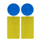 Organic Vibes Handmade Geometrical Shape Blue-Olive Dangler Fabric Earrings For Women