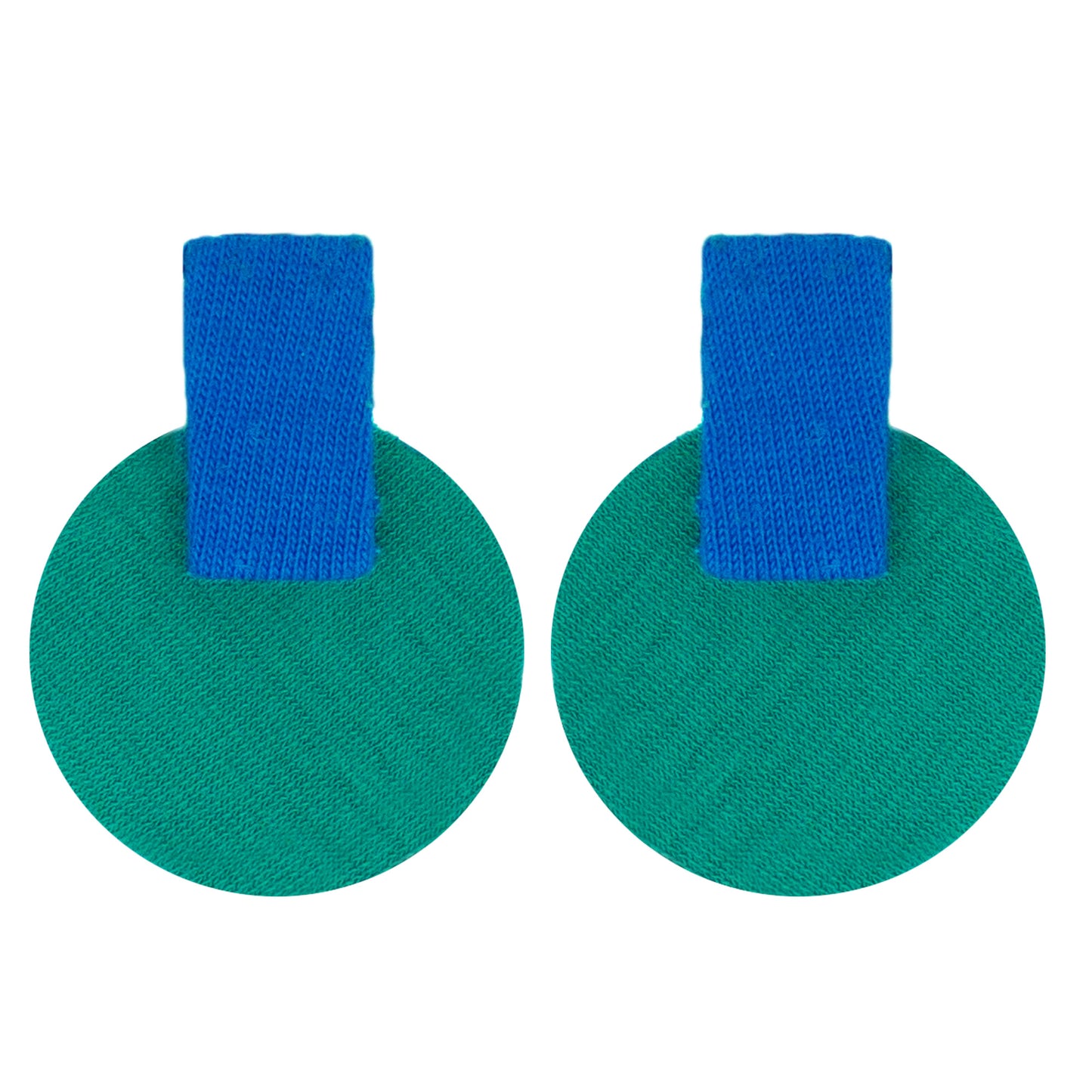 Organic Vibes Handmade Geometrical Blue-Green Shape Antique Stud Fabric Earrings For Women