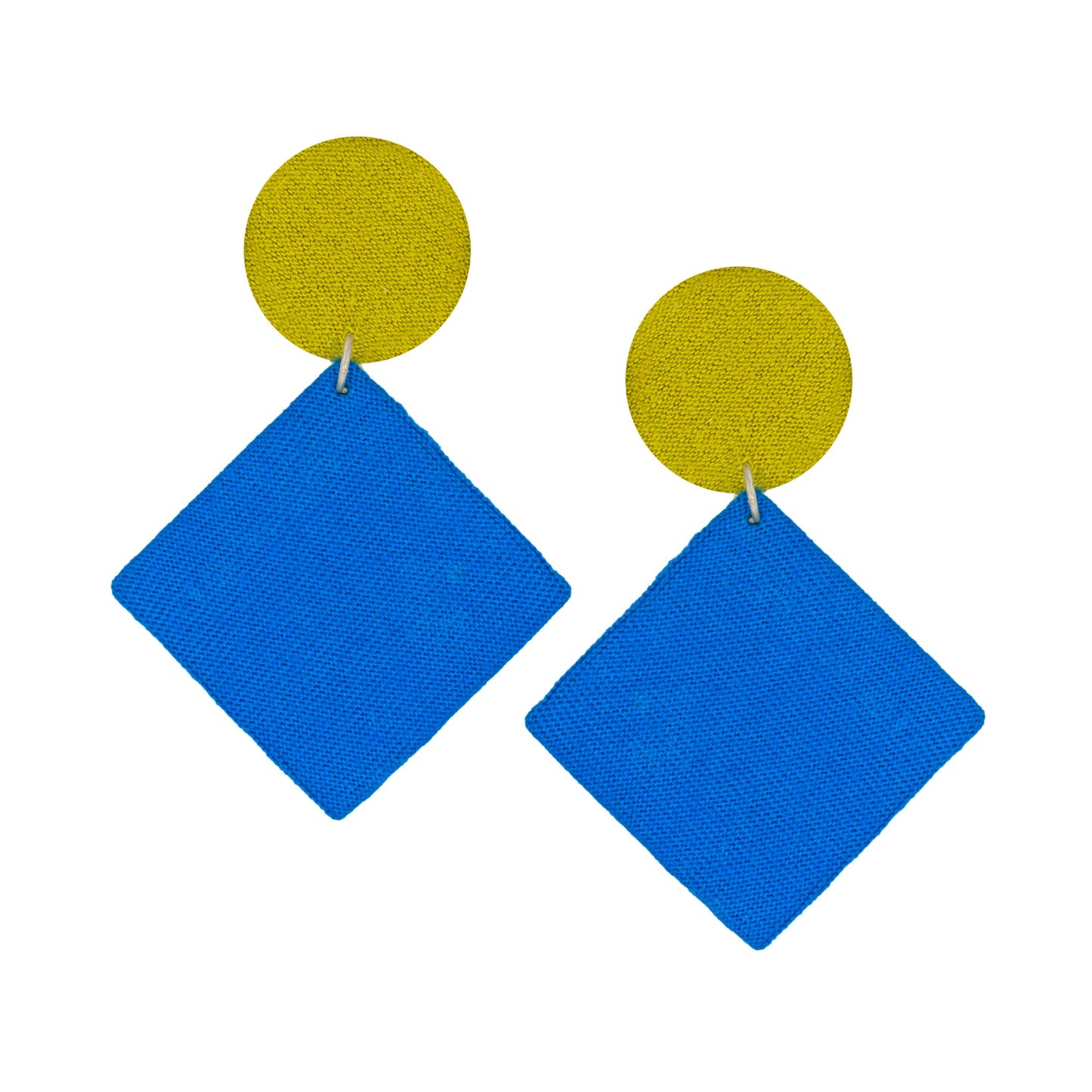 Organic Vibes Handmade Geometrical Shape Antique Dangler Fabric Earrings For Women