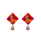 Organic Vibes Handmade Square Shape Fabric with Oxidised Silver Shiva Trishul Studs Design with Dangler Jhumka Earrings For Women