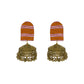 Organic Vibes Handmade Multi Colour Striped Fabric Studs With Golden Jhumka Earrings For Women