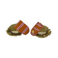Organic Vibes Handmade Multi Colour Striped Fabric Studs With Golden Jhumka Earrings For Women