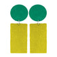 Organic Vibes Handmade Geometrical Shape Green-Olive Dangler Fabric Earrings For Women