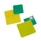 Organic Vibes Handmade Geometrical Shape Yellow-Green Stud Fabric Earrings For Women