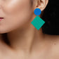 Organic Vibes Handmade Geometrical Shape Antique Dangler Fabric Earrings For Women