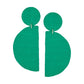 Organic Vibes Handmade Green Geometrical Shape Antique Dangler Fabric Earrings For Women