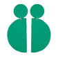 Organic Vibes Handmade Green Geometrical Shape Antique Dangler Fabric Earrings For Women