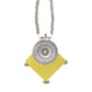 Organic Vibes Handmade Black Printed Temple Design Fabric Pendant For Women