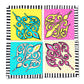 Neha Rajan Artworks Original Handmade Colorful Floral Series Hand Painted On Canvas Frame 4*4(Set of 4)
