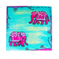 Neha Rajan Artworks Original Handmade Combo Of 2 Unique Elephant Painting Hand Painted On Canvas Frame 6*6