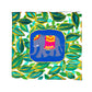 Neha Rajan Artworks Original Handmade Elephant Leaf Painting Hand Painted On Canvas Frame 6*6