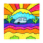 Neha Rajan Artworks Original Handmade Hippie Bus Painting Hand Painted On Canvas Frame 6*6