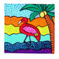 Neha Rajan Artworks Original Handmade Flamingo Painting Hand Painted On Canvas Frame 6*6