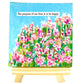 Neha Rajan Artworks Original Handmade Floral Sky Painting Hand Painted On Canvas Frame With Easel 4*4
