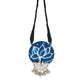 Organic Vibes Handmade Blue Indigo Lotus Printed Fabric Pendant Set For Women