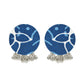 Organic Vibes Handmade Blue Indigo Lotus Printed Fabric Pendant Set For Women