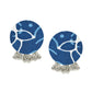 Organic Vibes Handmade Blue Indigo Lotus Printed Fabric Pendant Set For Women