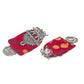 Organic Vibes Handmade Elephant Design Red Fabric Pendant Set For Women