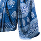 Organic Vibes Indigo Blue Handblock Printed Mulmul Cotton Saree with Dabu Tree Design