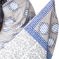 Organic Vibes Grey Handblock Printed Mulmul Cotton Saree with Triple Layered Moon Prints