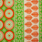 Organic Vibes Green Orange Handblock Printed Floral Cotton Bed Cover with 2 Pillow covers